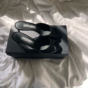 Dolce and Gabbana Patent Leather Mules.